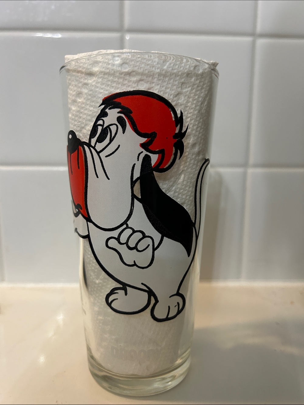 Vintage 1975 Pepsi Collector's Series Clear Droopy Glass